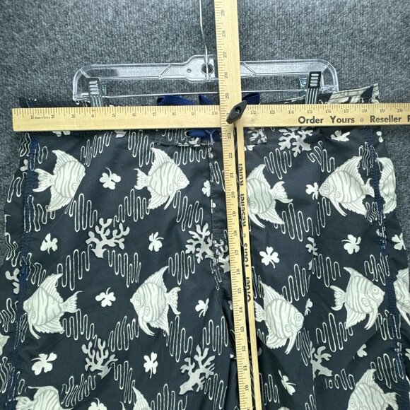 Reyn Spooner Board Shorts Mens 36 Gray 10" Inseam Fish All Over Print Pockets - Picture 7 of 13